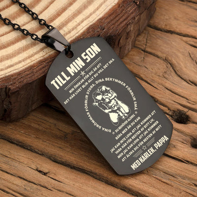 Hänge med gravyr från far till son -  Till min vackra son