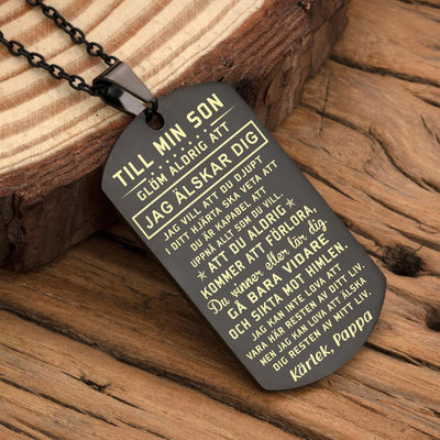 Hänge med gravyr från far till son - Med kärlek till min son