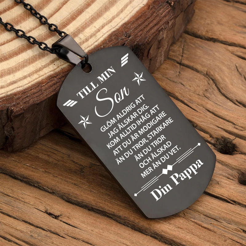 Hänge med gravyr från far till son - Jag är alltid med dig