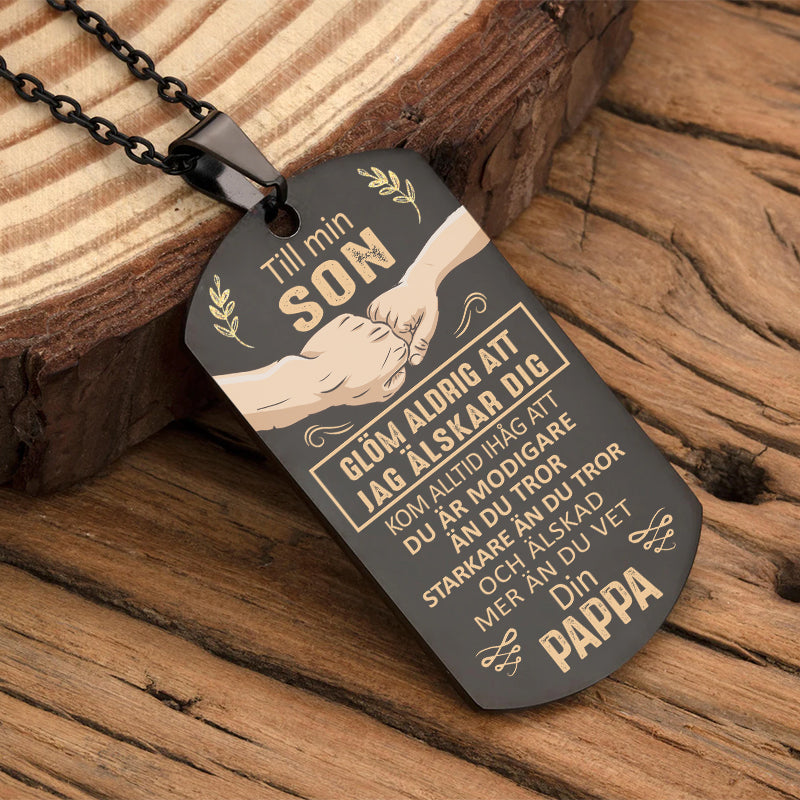 Hänge med gravyr från far till son - Till min kära son