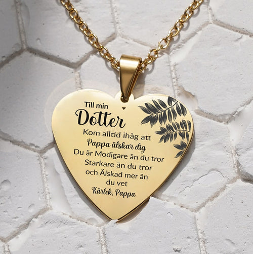 Hjärthänge graverat från far till dotter - Min lilla flicka
