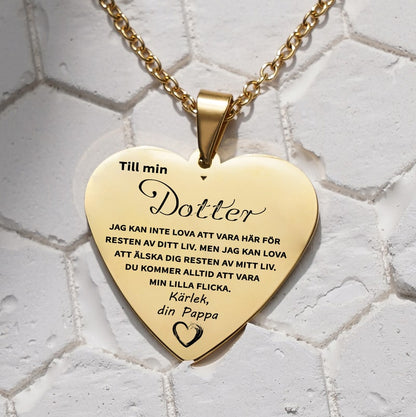 Hjärthänge graverat från far till dotter - Jag är alltid nära