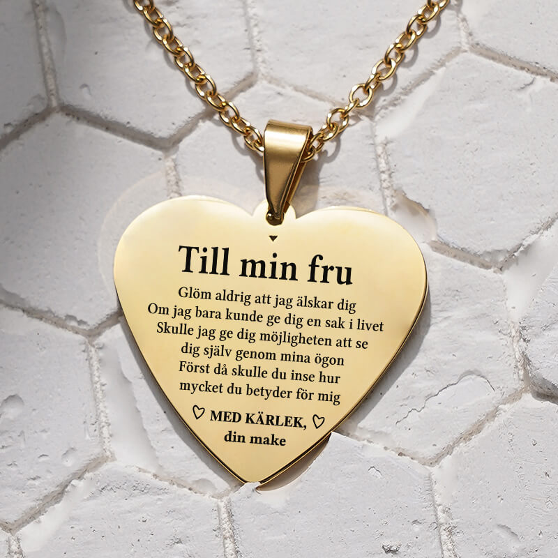 Hjärthänge graverat från man till fru - Jag är ditt skydd