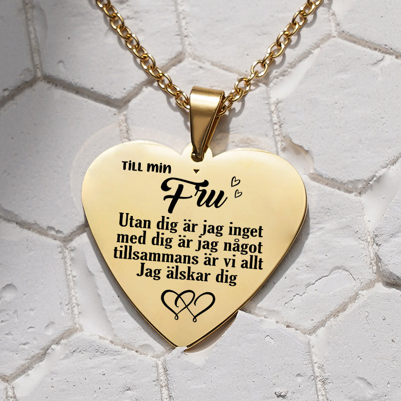 Hjärthänge graverat från man till fru - Du är min ömhet
