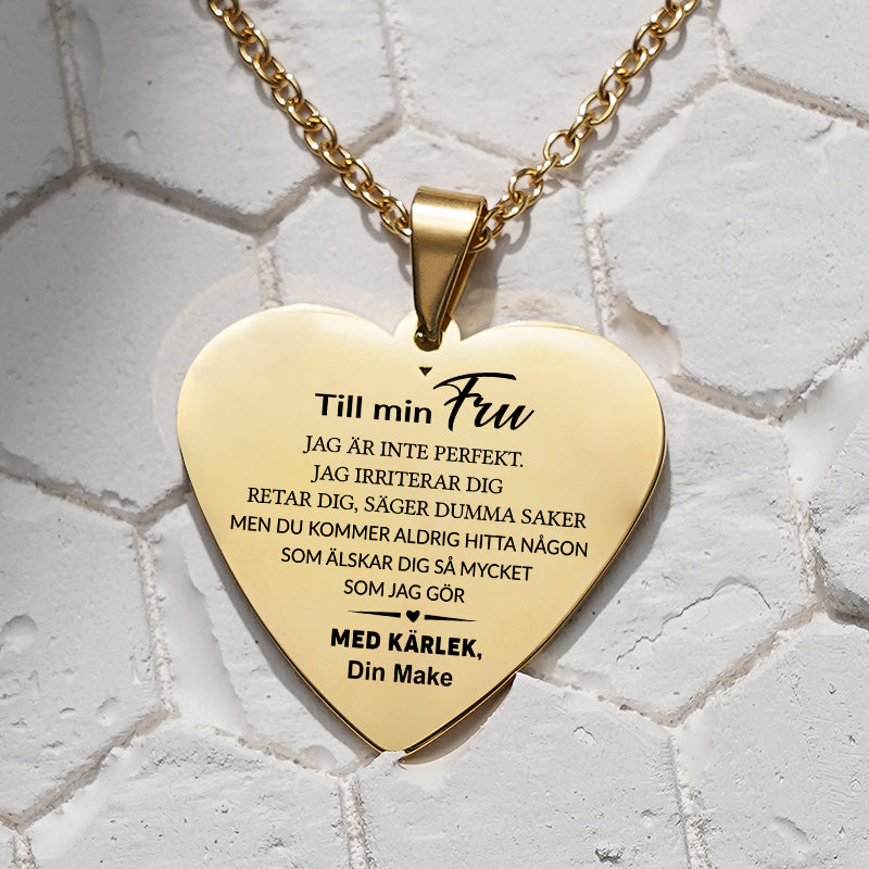 Hjärthänge graverat från man till fru - Bästa kvinnan