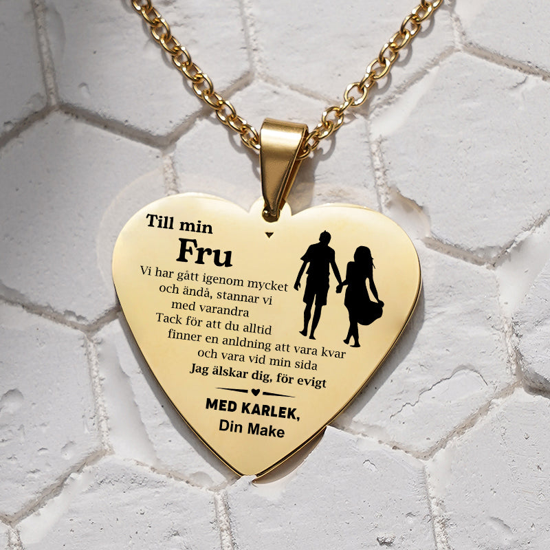 Hjärthänge graverat från man till fru - Min styrka finns i dig