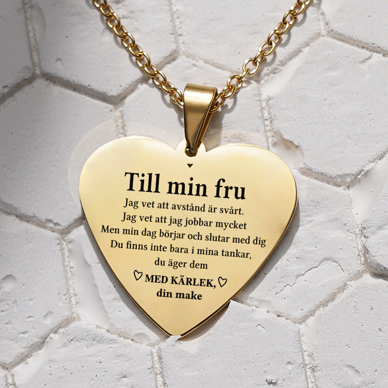 Hjärthänge graverat från man till fru - Tillsammans för alltid