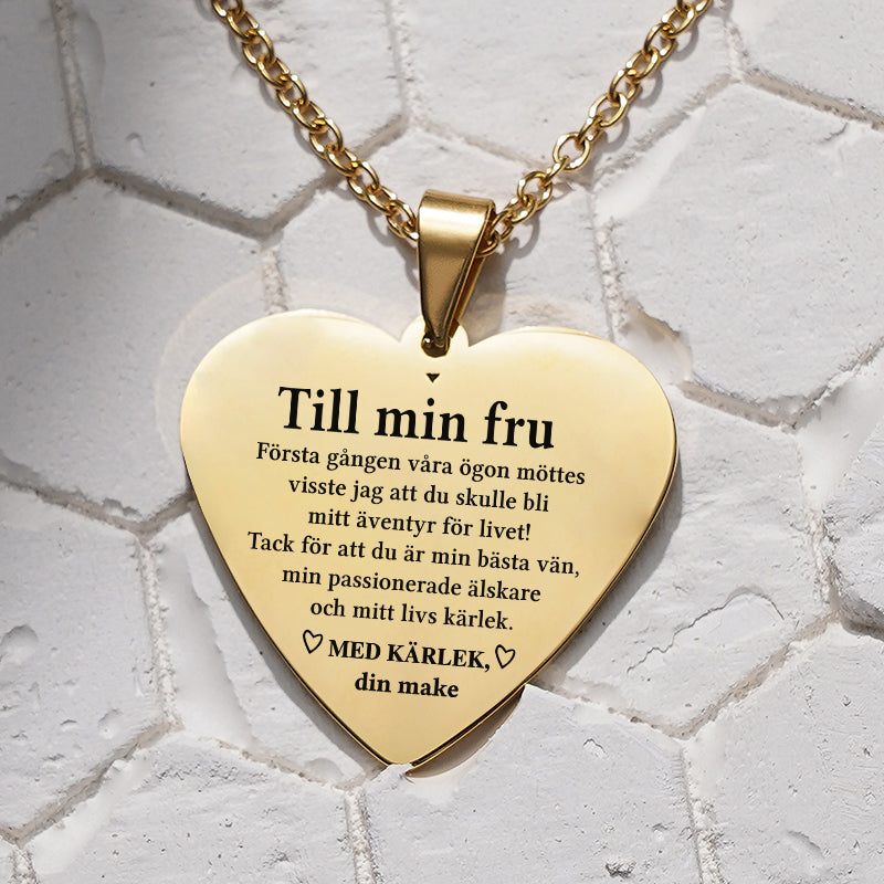 Hjärthänge graverat från man till fru - Du är min själ