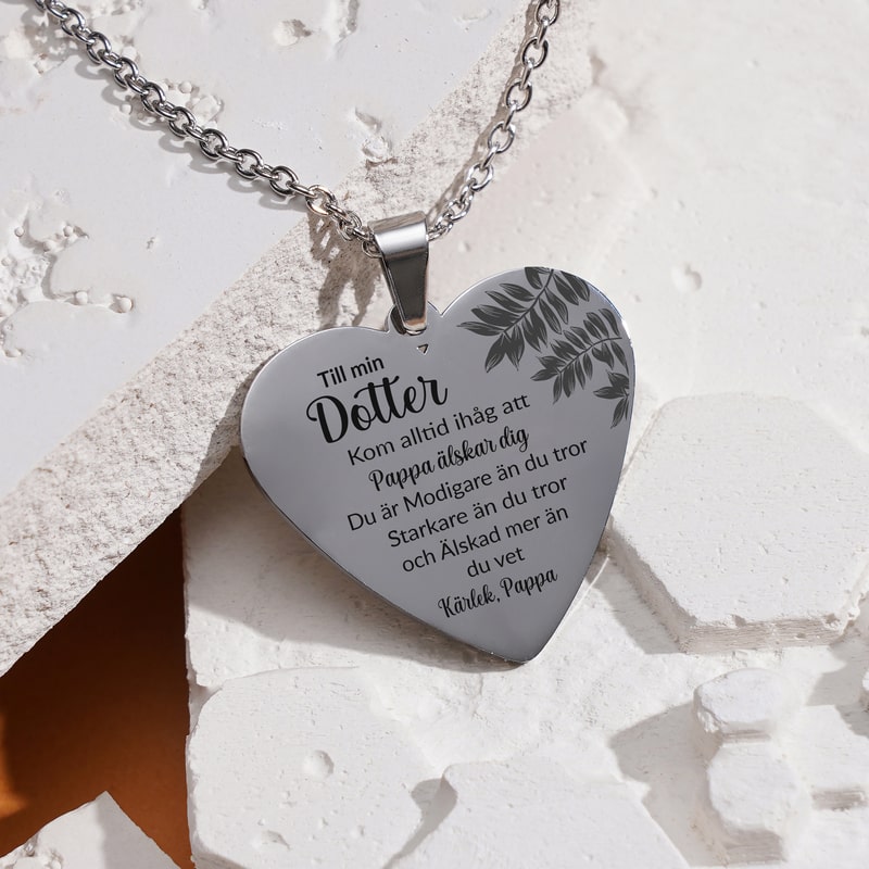 Hjärthänge graverat från far till dotter - Min lilla flicka