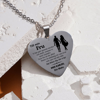 Hjärthänge graverat från man till fru - Min styrka finns i dig
