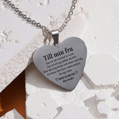 Hjärthänge graverat från man till fru - Tillsammans för alltid