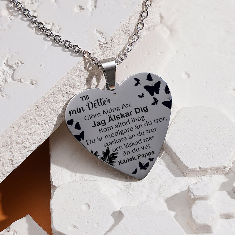 Hjärthänge graverat från far till dotter - Min söta tjej