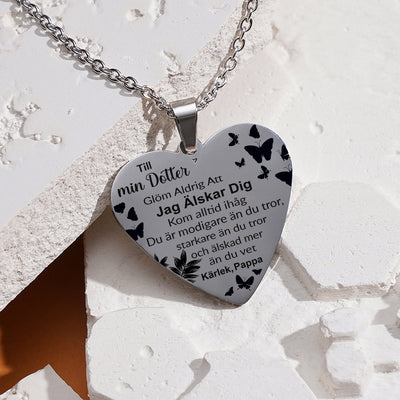 Hjärthänge graverat från far till dotter - Min söta tjej