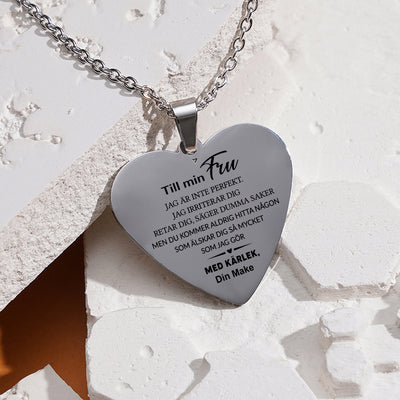 Hjärthänge graverat från man till fru - Bästa kvinnan
