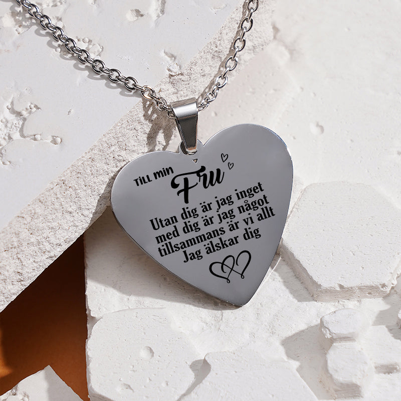 Hjärthänge graverat från man till fru - Du är min ömhet