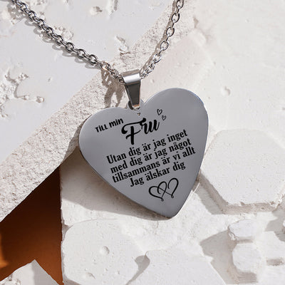 Hjärthänge graverat från man till fru - Du är min ömhet