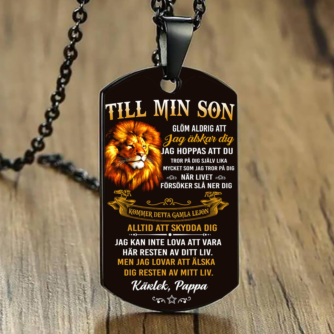 Hänge med gravyr från far till son - För min fina son