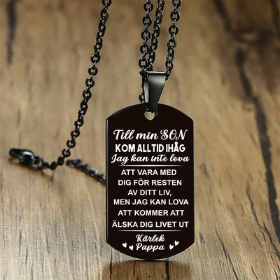 Hänge med gravyr från far till son - För min kära pojke