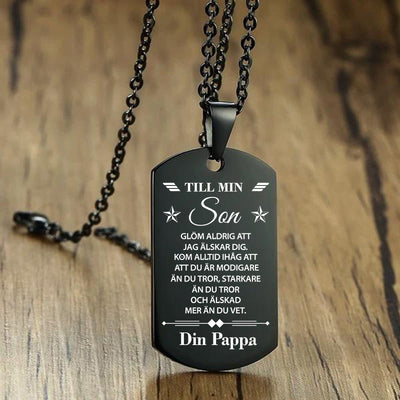Hänge med gravyr från far till son - Jag är alltid med dig