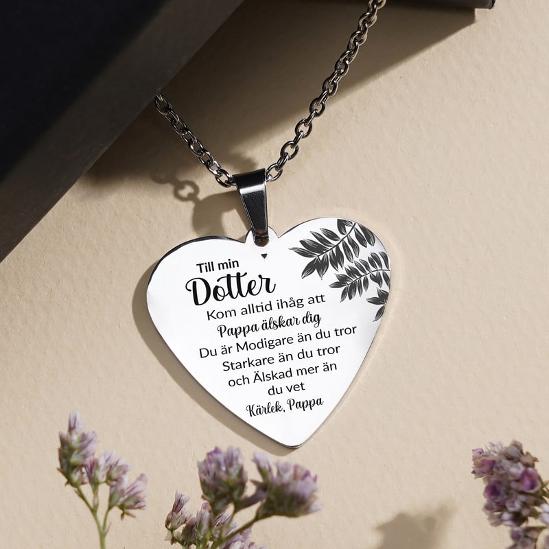 Hjärthänge graverat från far till dotter - Min lilla flicka