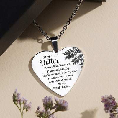 Hjärthänge graverat från far till dotter - Min lilla flicka