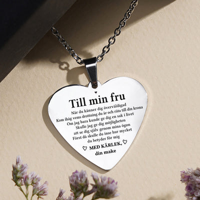 Hjärthänge graverat från man till fru - Gränslös kärlek