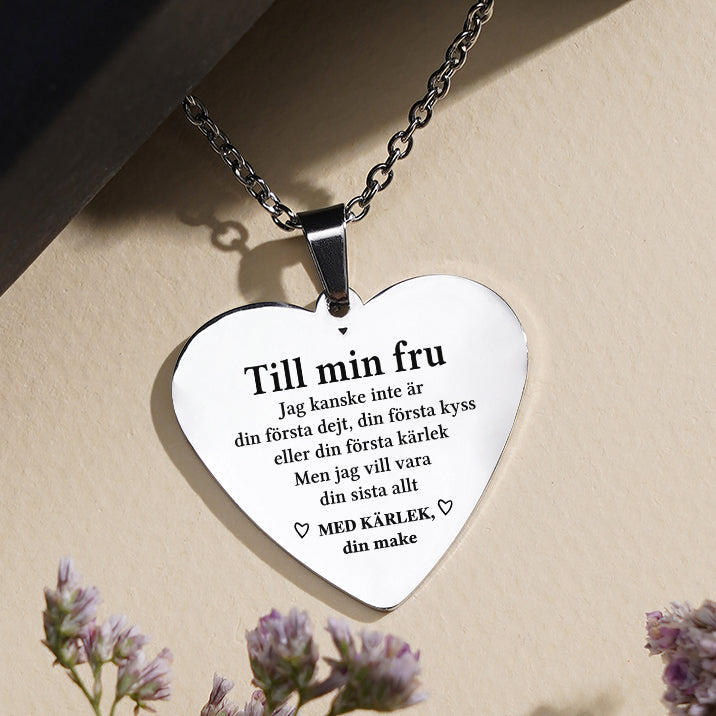 Hjärthänge graverat från man till fru - Du är min stolthet