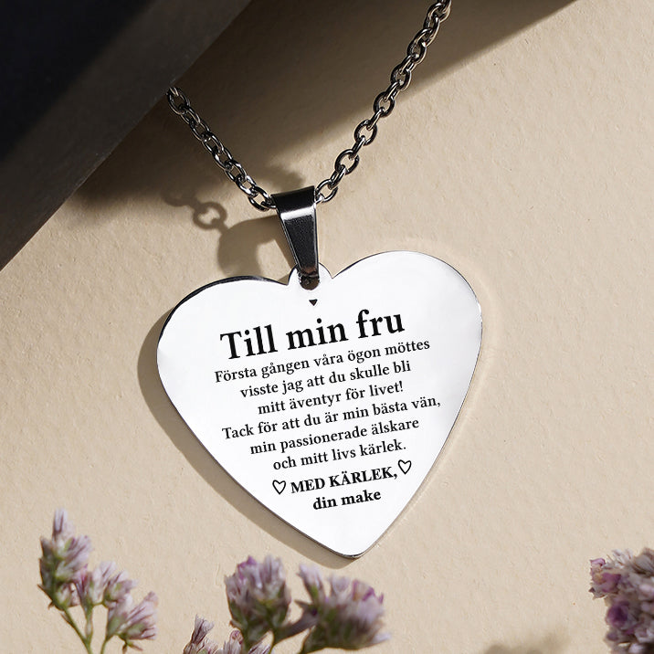 Hjärthänge graverat från man till fru - Du är min själ