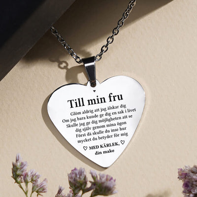 Hjärthänge graverat från man till fru - Jag är ditt skydd