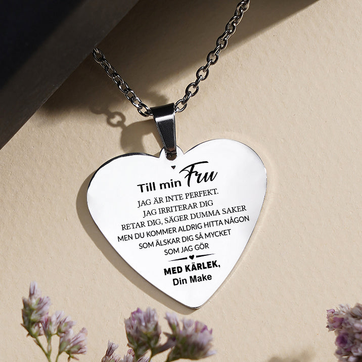 Hjärthänge graverat från man till fru - Bästa kvinnan