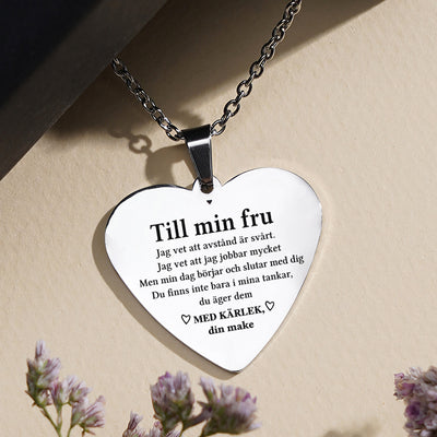 Hjärthänge graverat från man till fru - Tillsammans för alltid