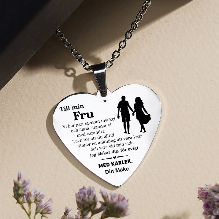 Hjärthänge graverat från man till fru - Min styrka finns i dig