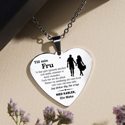 Hjärthänge graverat från man till fru - Min styrka finns i dig