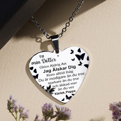 Hjärthänge graverat från far till dotter - Min söta tjej