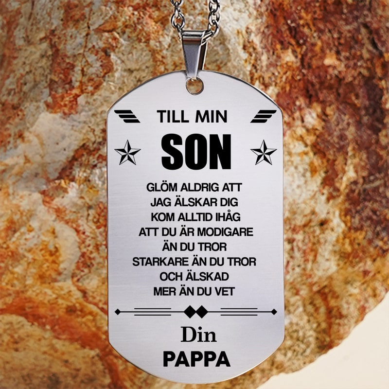 Hänge med gravyr från far till son - Jag är alltid med dig