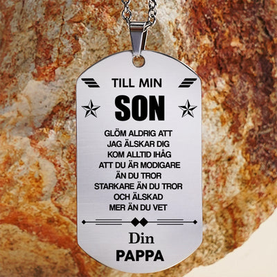 Hänge med gravyr från far till son - Jag är alltid med dig