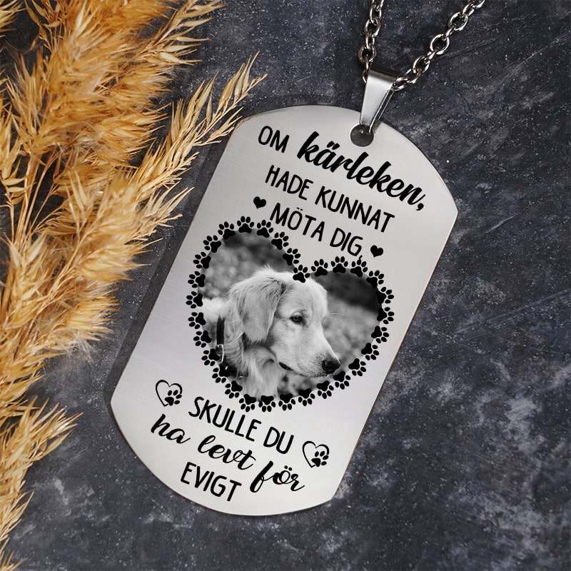 Kundanpassad minnes-identitesbricka - Stort fotavtryck i mitt liv