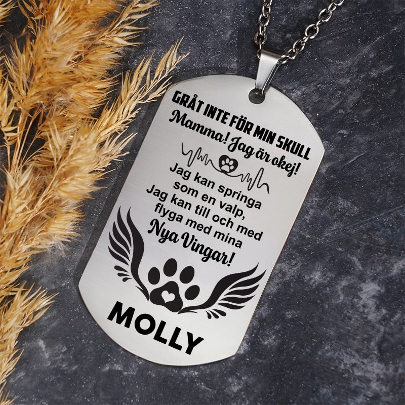 Kundanpassad minnes-identitesbricka - Din stjärna kommer aldrig att blekna