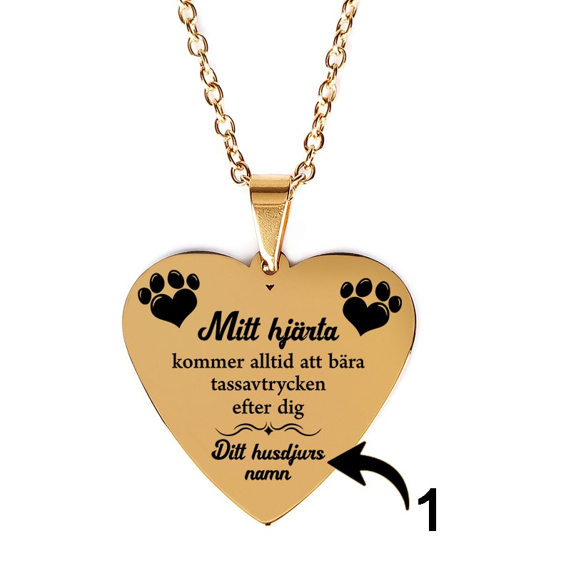 Kundanpassat minneshalsband hjärta - Tillsammans för alltid