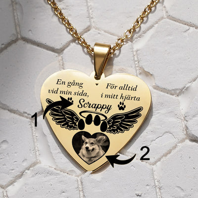 Kundanpassat minneshalsband hjärta - Med minnet av dig