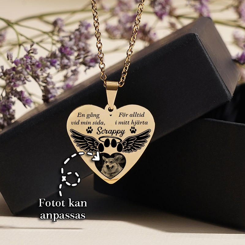 Kundanpassat minneshalsband hjärta - Med minnet av dig