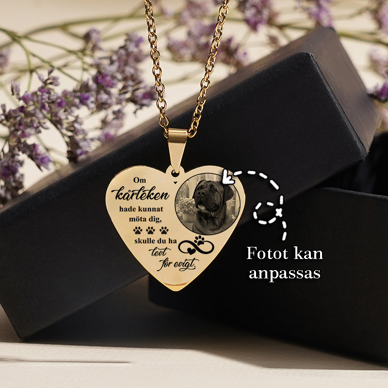 Kundanpassat minneshalsband hjärta - Minne av en vän